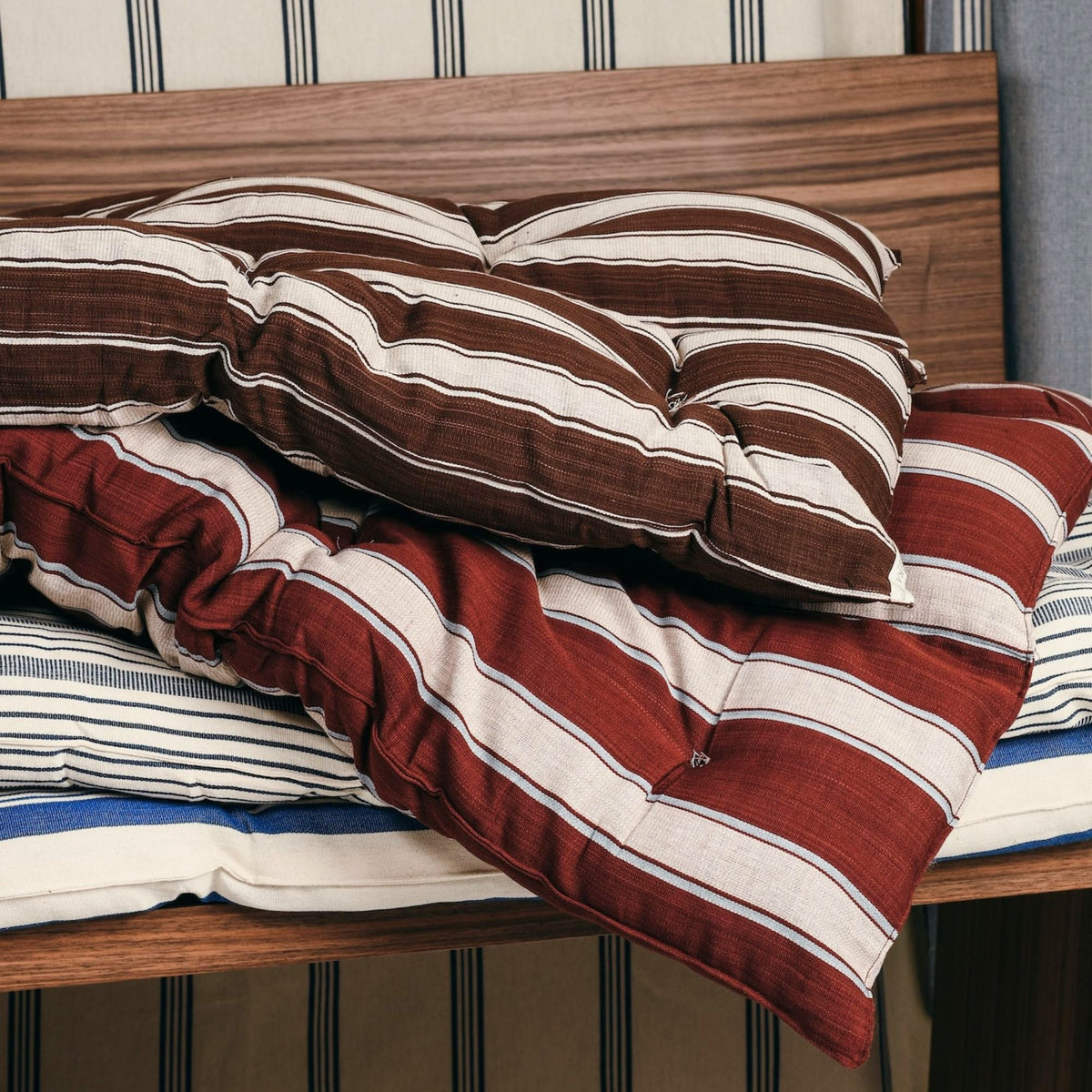 Goodee-Tensira-Kapok Foldable Lounge Cushion - Medium - Color - Red/Ecru/Blue