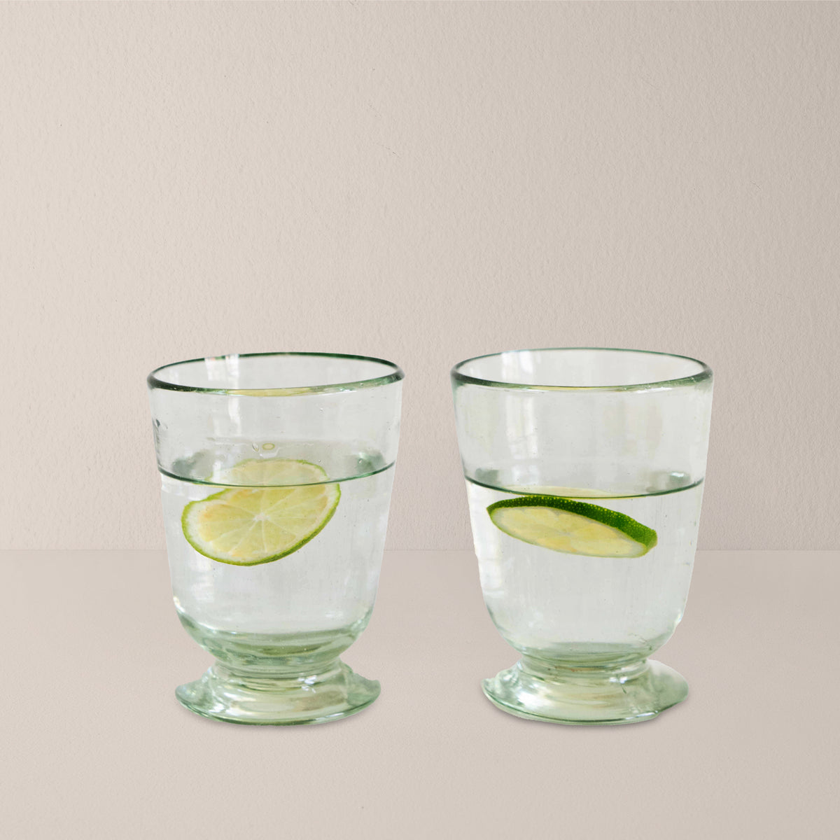 Goodee-Volverder-Herencia Short Footed Glass- Set of 2-Clear