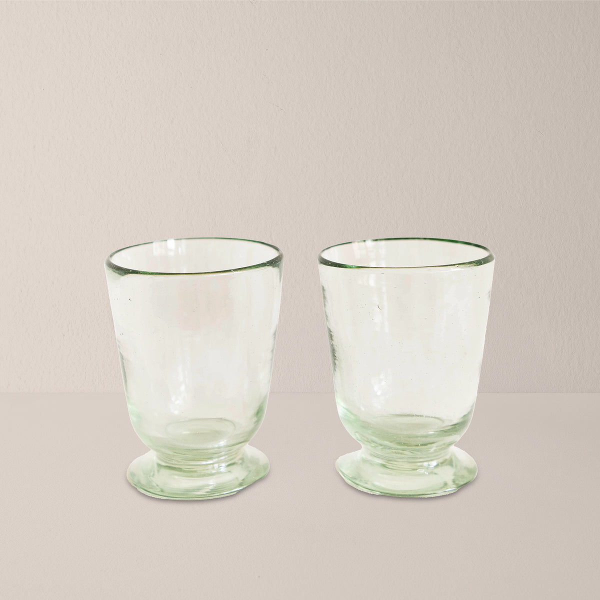 Goodee-Volverder-Herencia Short Footed Glass- Set of 2-Clear