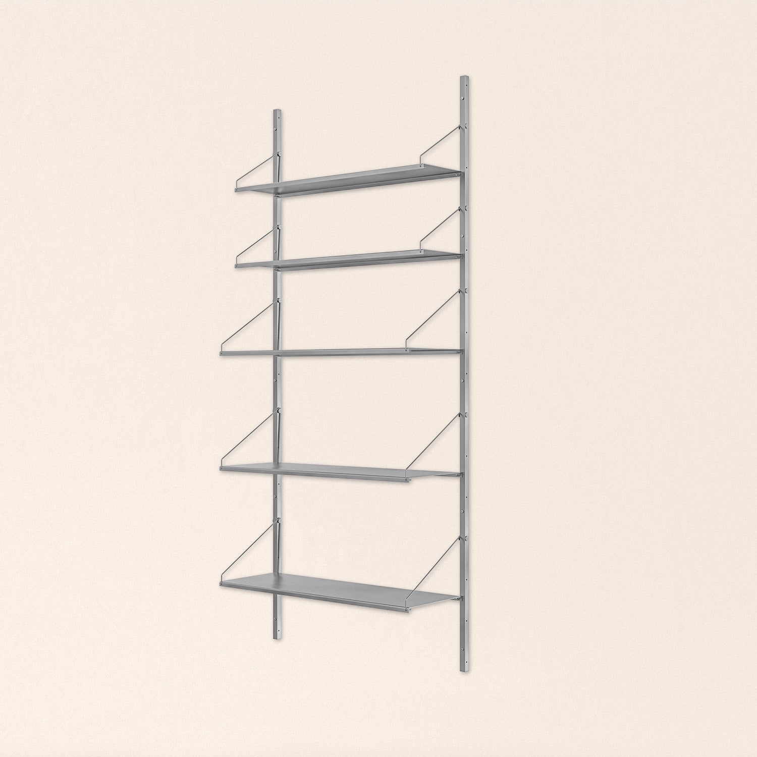 Goodee-Frama-Shelf Library Stainless Steel | Single Section - Size - 5 Shelves