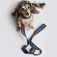 Etna Woven Cotton Dog Leash - Navy