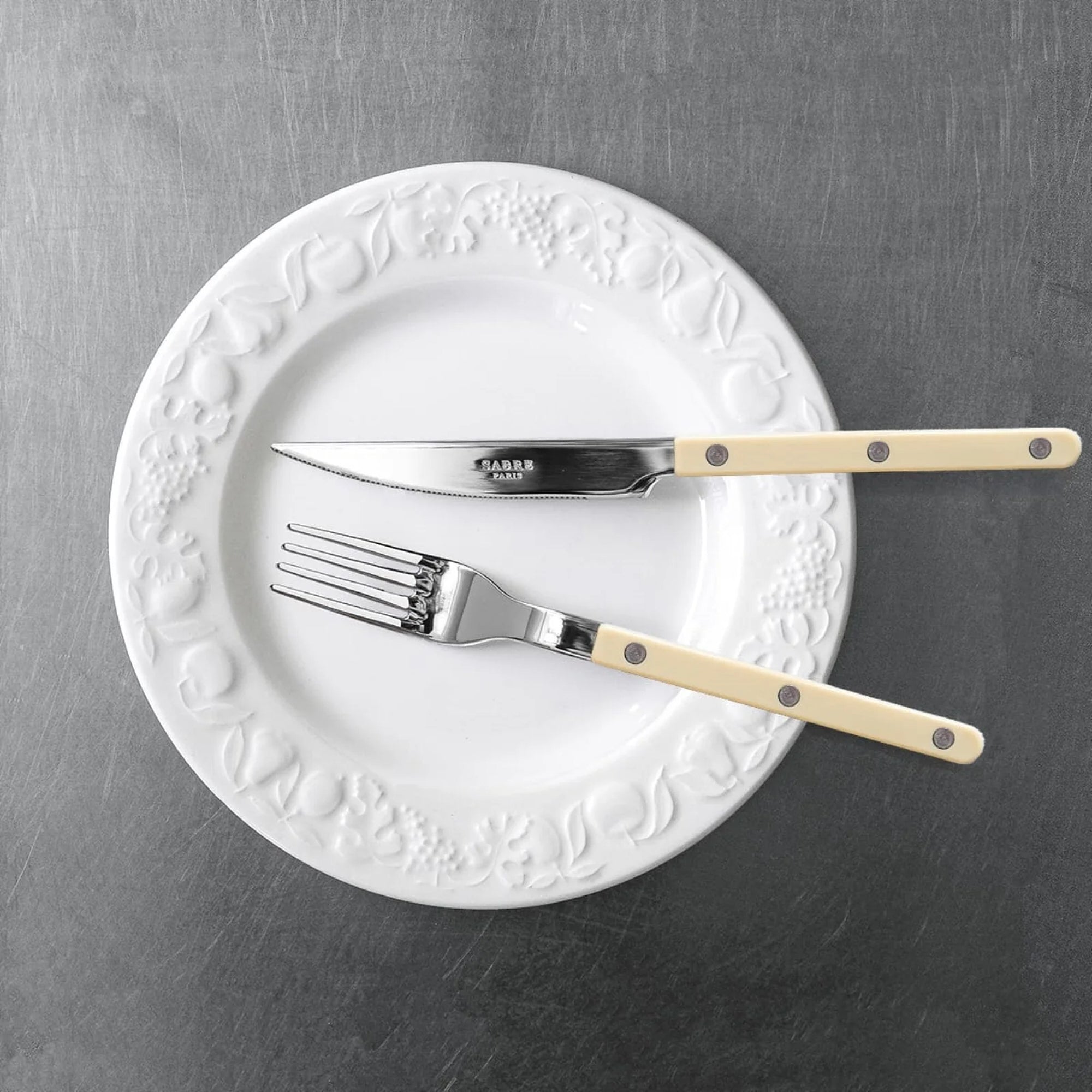 Goodee-Sabre Paris-Bistrot Solid Flatware - Set of 4 - Color - Ivory/Shiny