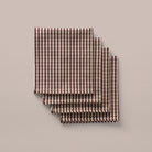 Goodee-Tensira-Hand-Dyed Cotton Napkins - Set of 4 - Color - Chocolate Gingham/Ecru