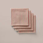 Goodee-Tensira-Hand-Dyed Cotton Napkins - Set of 4 - Color - Muted Red/Ecru