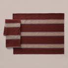 Goodee-Tensira-Hand-Dyed Cotton Napkins - Set of 4 - Color - Red/Ecru/Blue