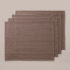 Goodee-Tensira-Hand-Dyed Cotton Placemats - Set of 4 - Color - Chocolate Gingham/Ecru