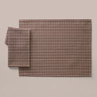 Goodee-Tensira-Hand-Dyed Cotton Placemats - Set of 4 - Color - Chocolate Gingham/Ecru