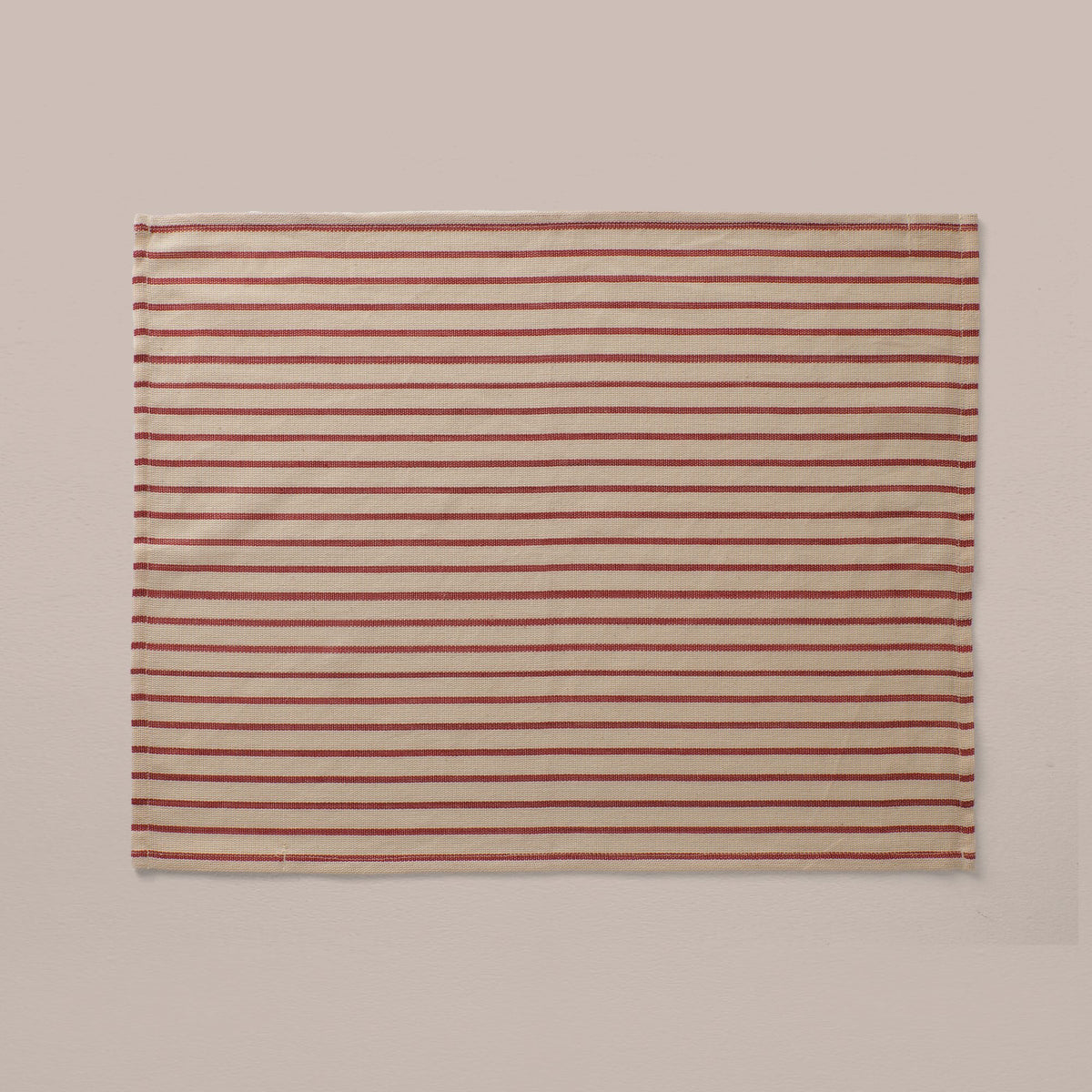 Goodee-Tensira-Hand-Dyed Cotton Placemats - Set of 4 - Color - Muted Red/Ecru