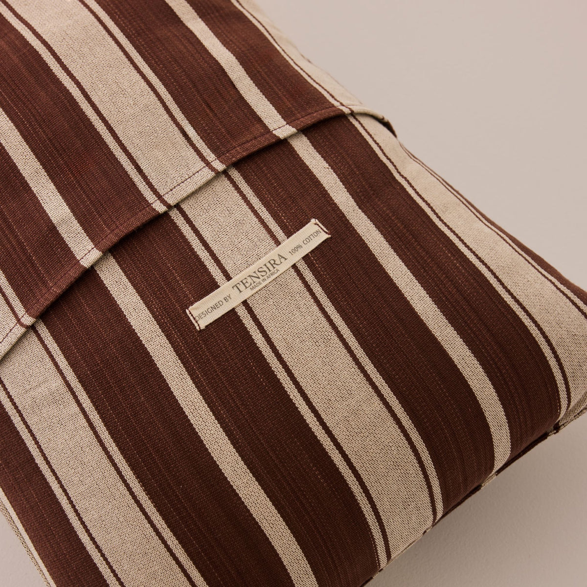 Goodee-Tensira-Kapok Lumbar Cushion - Color - Chocolate Brown/Ecru