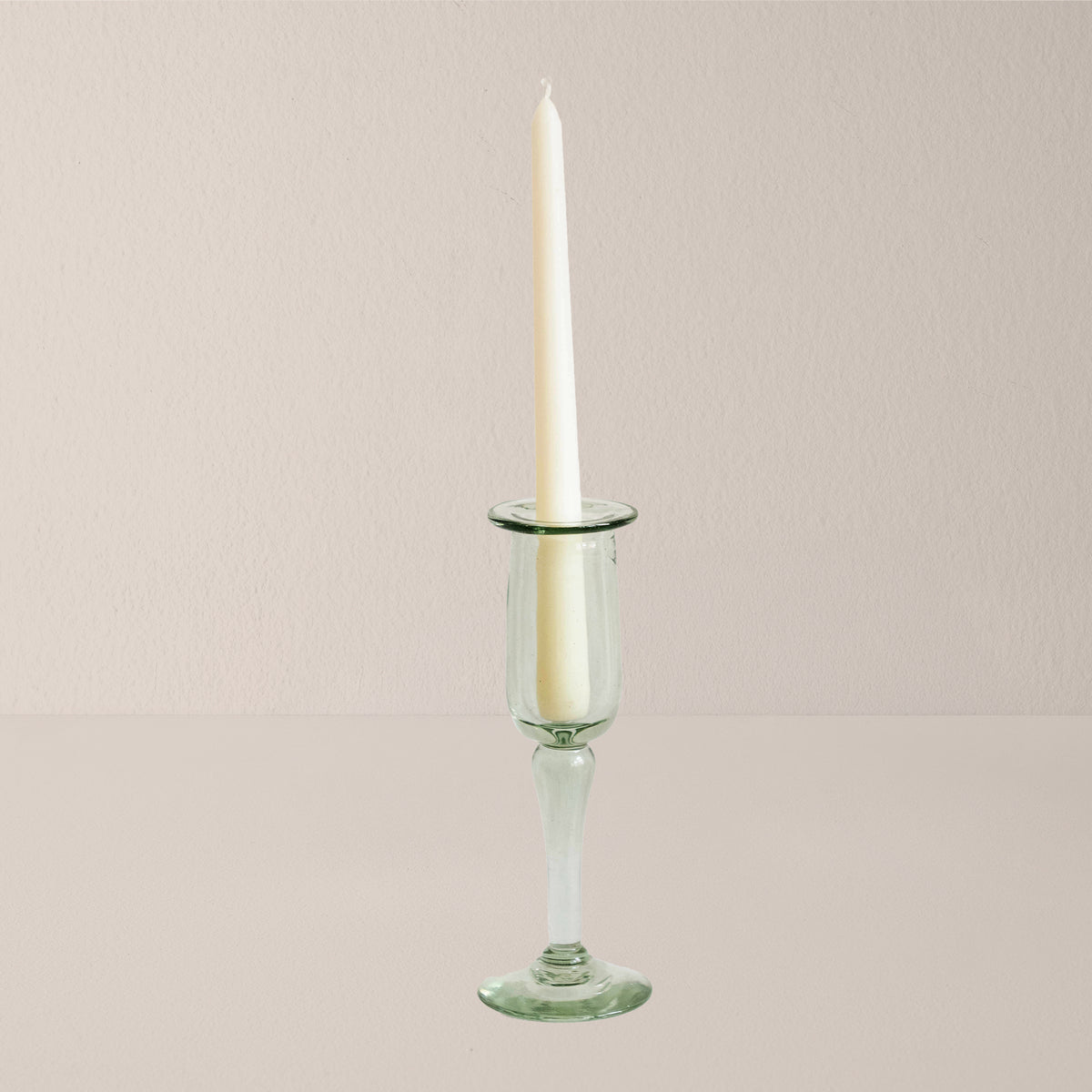 Goodee-Volverde-Glass Petal Taper Candle Holder - Large