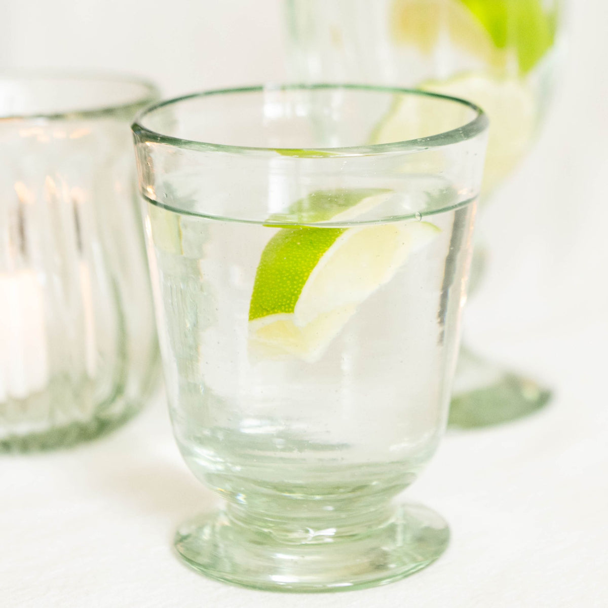 Goodee-Volverder-Herencia Short Footed Glass- Set of 2-Clear