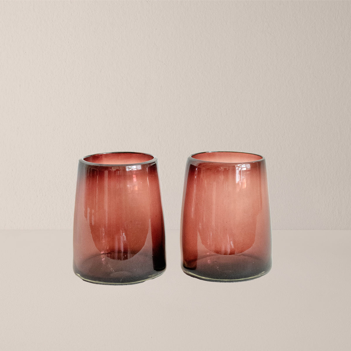 Goodee-Volverder-Optic Glass Tumblers - Set of 2 - Color - Amethyst