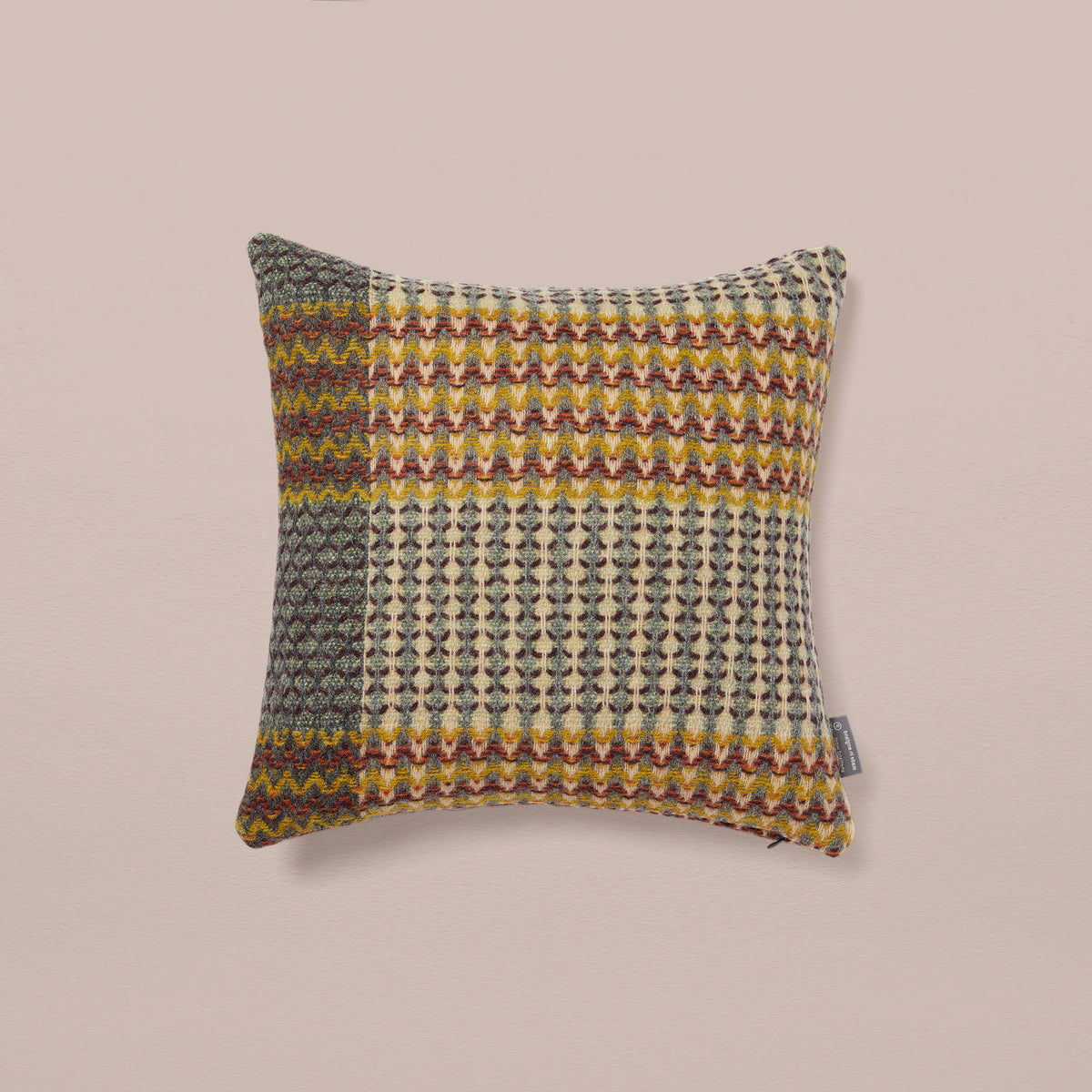 Goodee-Wallace Sewell-Shetland Wool Ripple Cushion Cover - Yosemite - Color - Amber/Grey Stripe