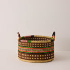 Goodee-Baba Tree-Medium Woven Short Basket - Color - Brown & Pink