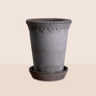 Goodee-Bergs Potter-Copenhagen Ø18 Tall Planter & Saucer - Color - Raw Grey