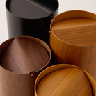 Goodee-Saito Wood-Wooden Waste Basket with Lid - Small